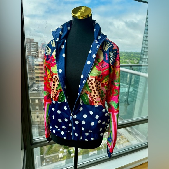 🆕 FARM Rio 🧿 NWT Jacqueta "Divertidamente Azul" - Women's Training Jacket Sz S - Picture 10 of 16